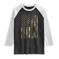 Camouflage Patriotic Dad 2026 Raglan Shirt USA Flag New Father Announcement