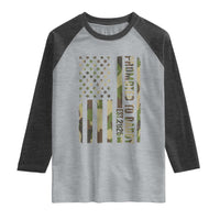 Camouflage Patriotic Dad 2026 Raglan Shirt USA Flag New Father Announcement