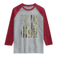Camouflage Patriotic Dad 2026 Raglan Shirt USA Flag New Father Announcement