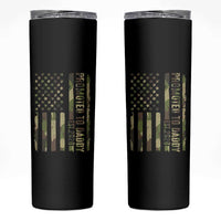 Camouflage Patriotic Dad 2026 Skinny Tumbler USA Flag New Father Announcement