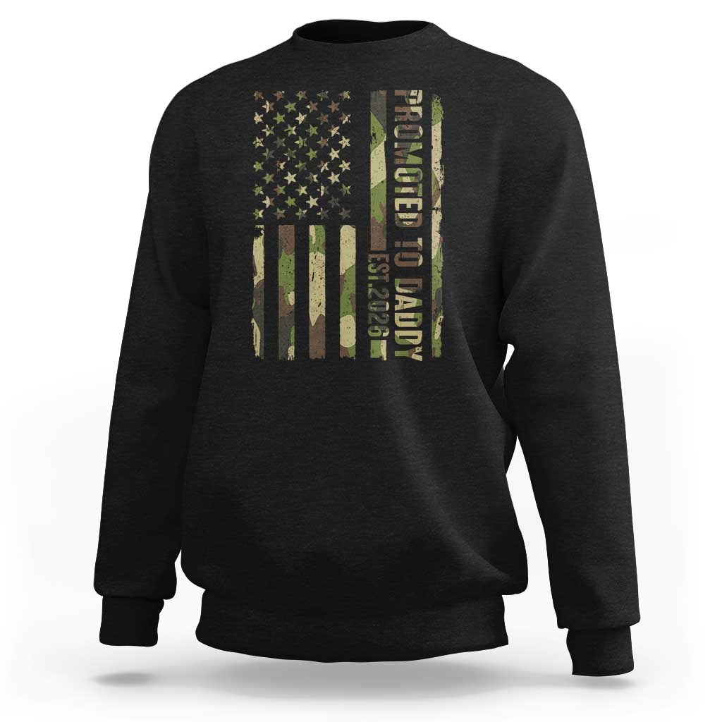 Camouflage Patriotic Dad 2026 Sweatshirt USA Flag New Father Announcement