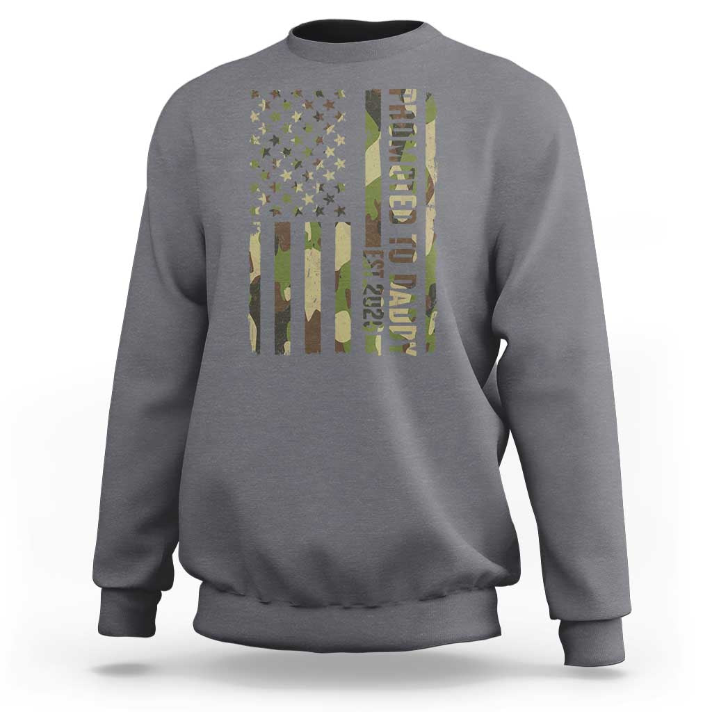 Camouflage Patriotic Dad 2026 Sweatshirt USA Flag New Father Announcement