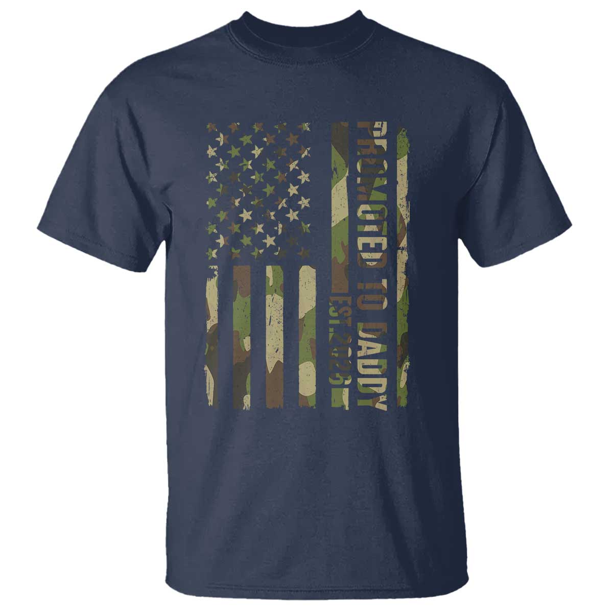 Camouflage Patriotic Dad 2026 T Shirt USA Flag New Father Announcement