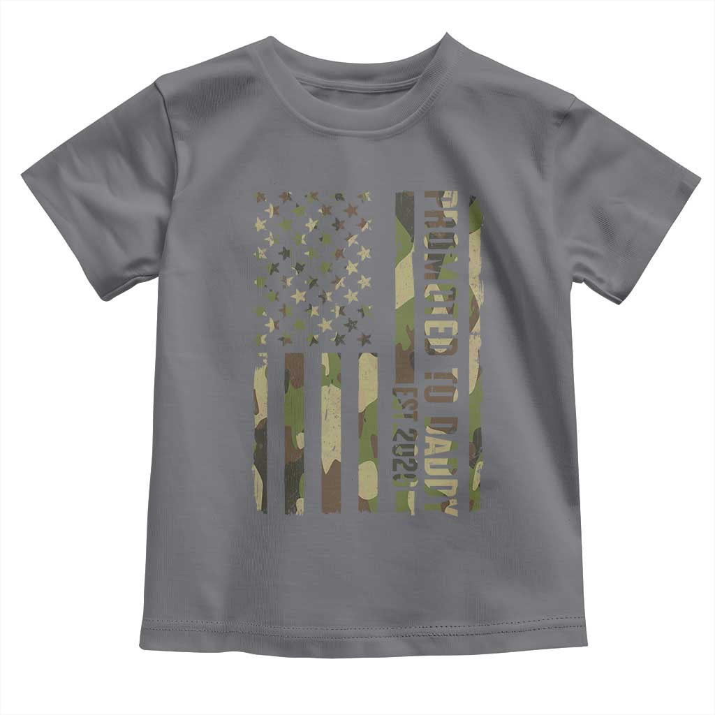 Camouflage Patriotic Dad 2026 Toddler T Shirt USA Flag New Father Announcement
