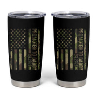 Camouflage Patriotic Dad 2026 Tumbler Cup USA Flag New Father Announcement
