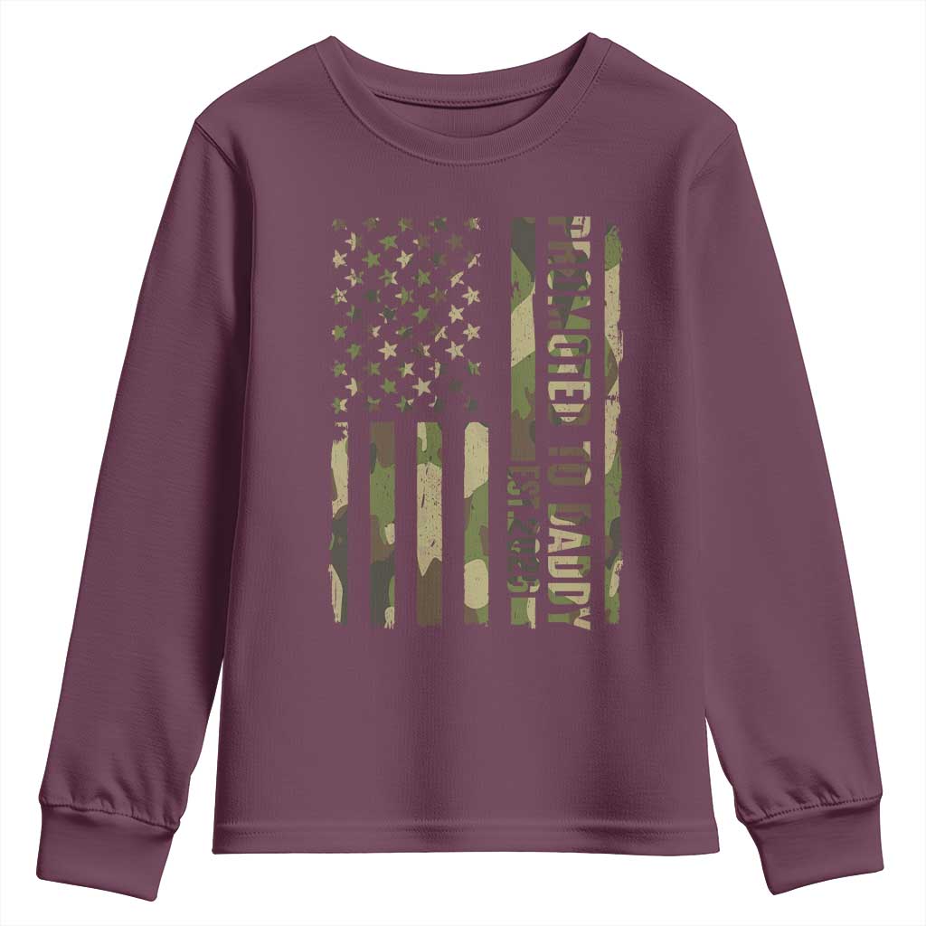 Camouflage Patriotic Dad 2026 Youth Sweatshirt USA Flag New Father Announcement
