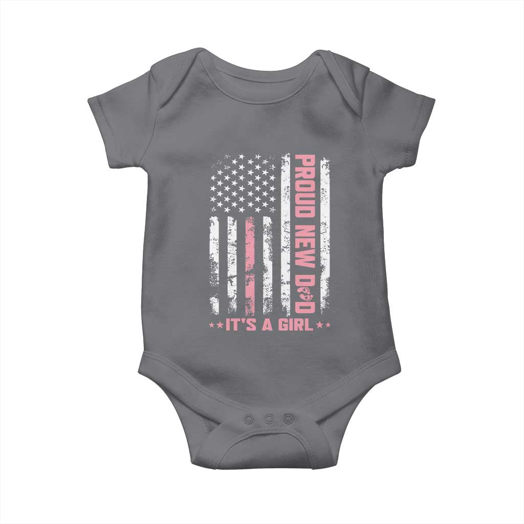Proud New Dad Its A Girl Baby Onesie Patriotic First Fathers Day Gift