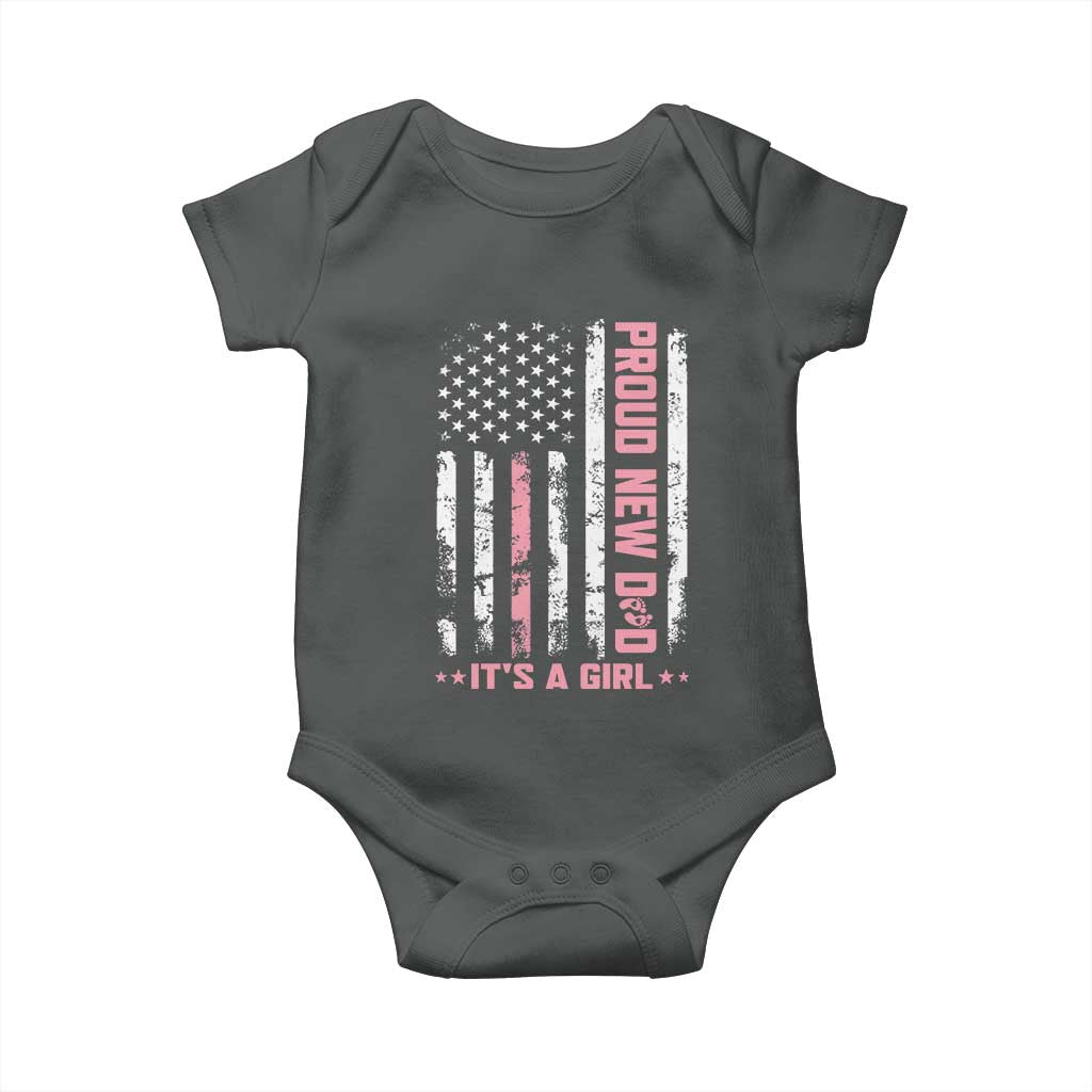 Proud New Dad Its A Girl Baby Onesie Patriotic First Fathers Day Gift