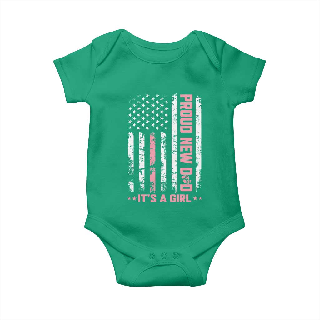 Proud New Dad Its A Girl Baby Onesie Patriotic First Fathers Day Gift