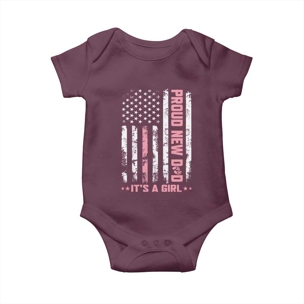 Proud New Dad Its A Girl Baby Onesie Patriotic First Fathers Day Gift