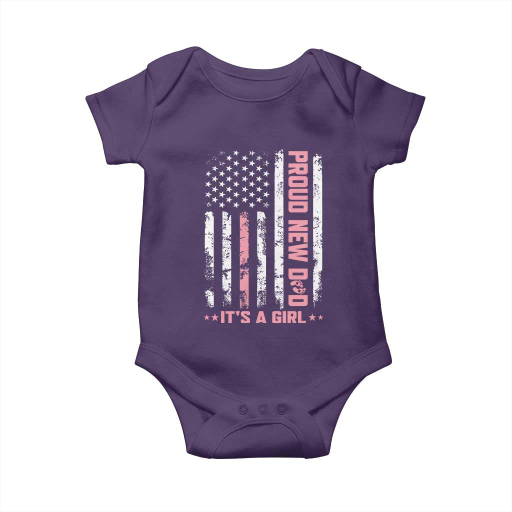 Proud New Dad Its A Girl Baby Onesie Patriotic First Fathers Day Gift