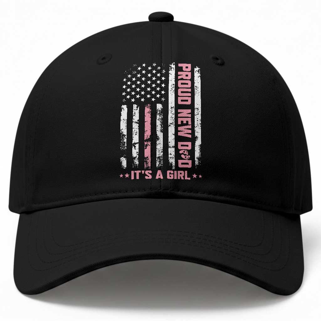 Proud New Dad Its A Girl Baseball Cap Patriotic First Fathers Day Gift