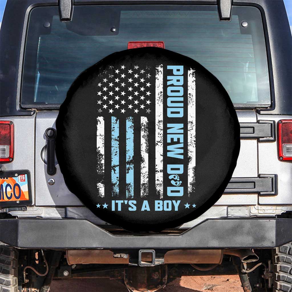 Proud New Dad Its A Boy Spare Tire Cover Patriotic First Fathers Day Gift