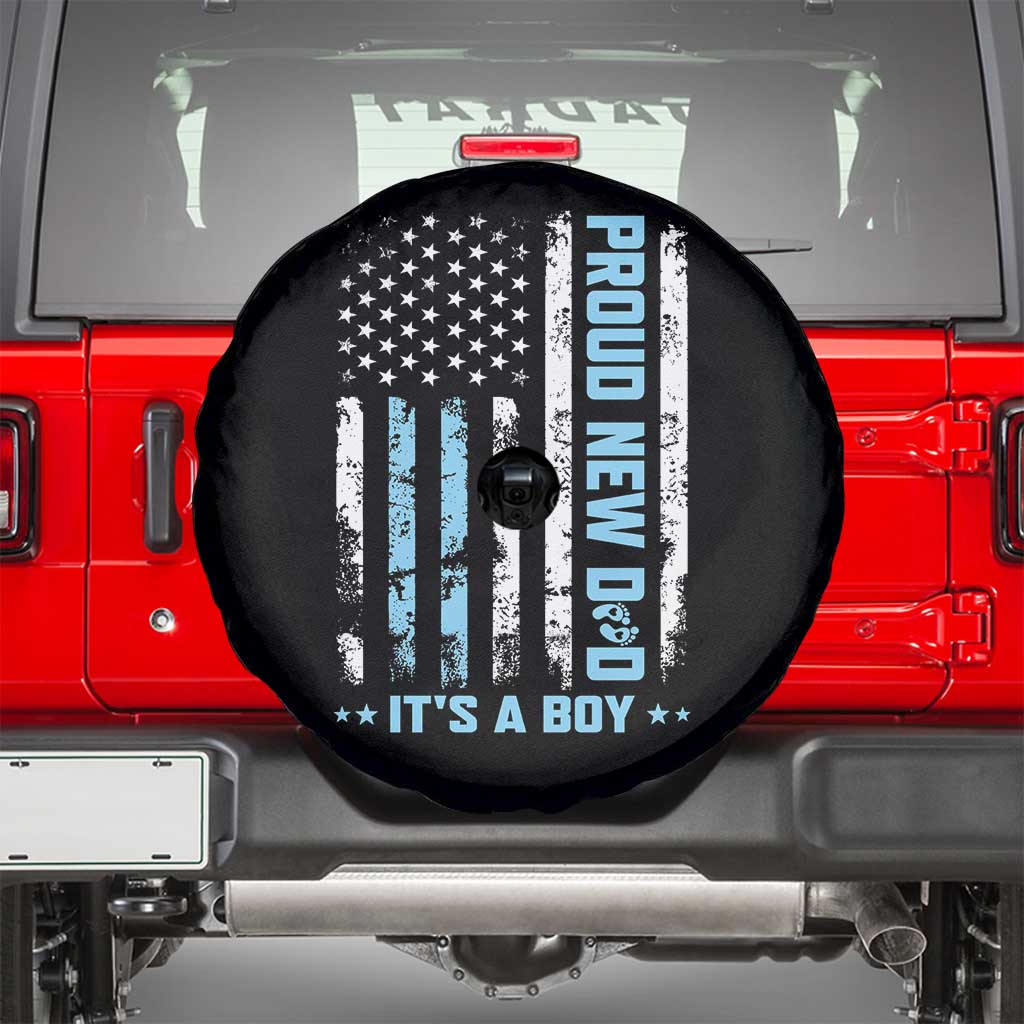 Proud New Dad Its A Boy Spare Tire Cover Patriotic First Fathers Day Gift