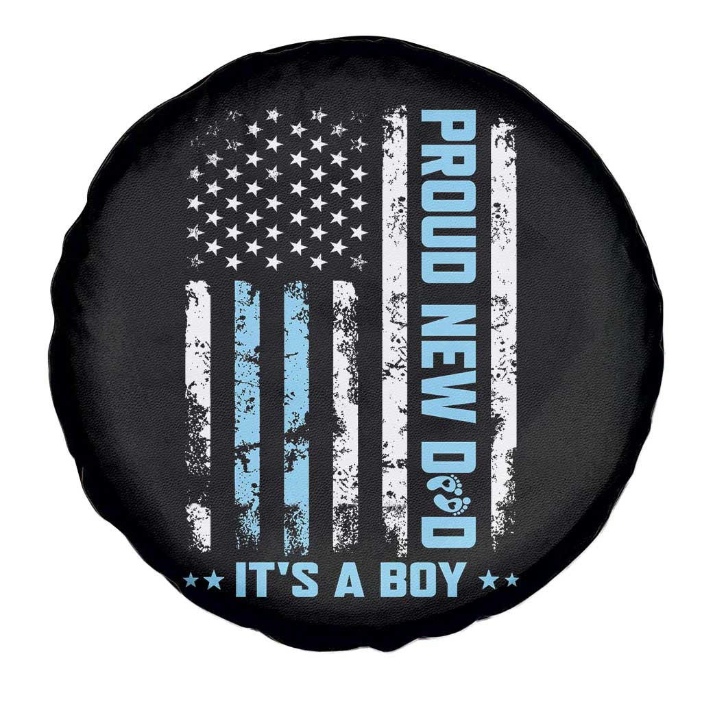 Proud New Dad Its A Boy Spare Tire Cover Patriotic First Fathers Day Gift