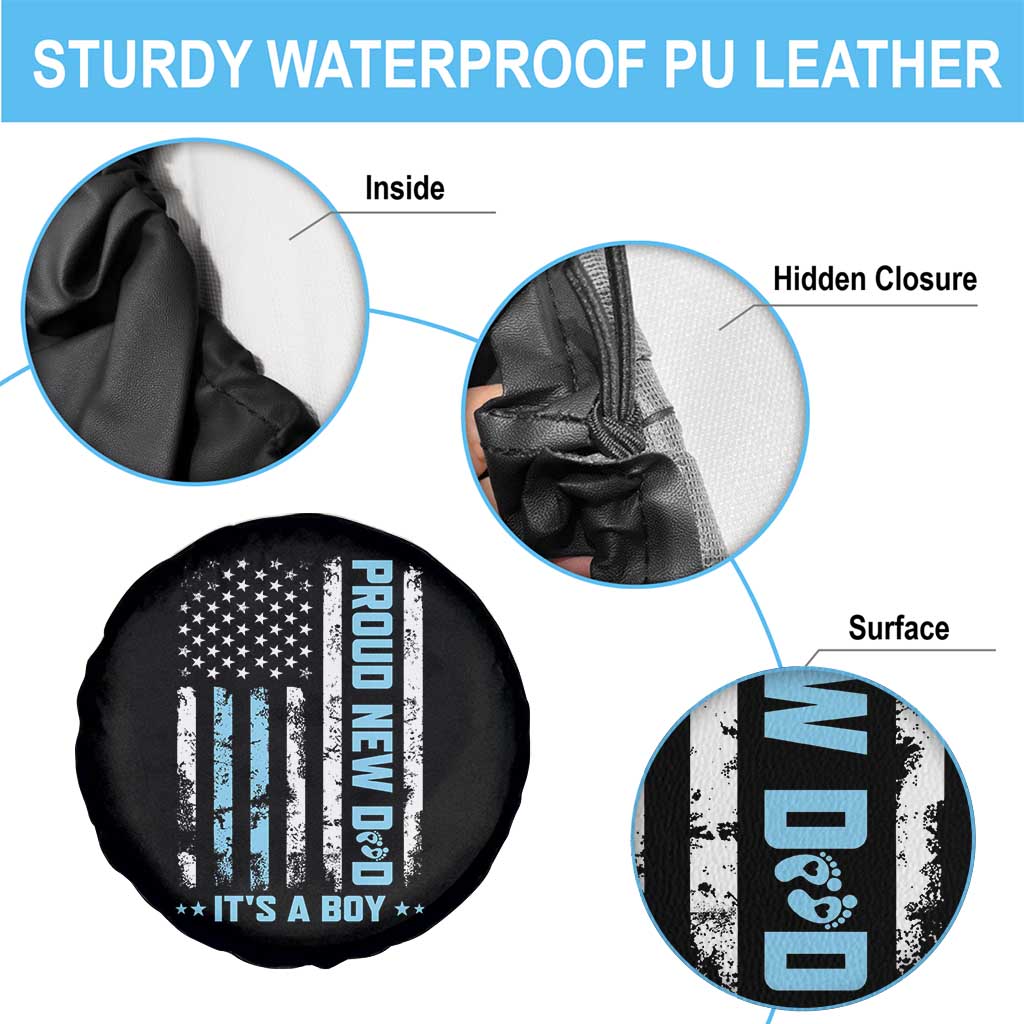 Proud New Dad Its A Boy Spare Tire Cover Patriotic First Fathers Day Gift