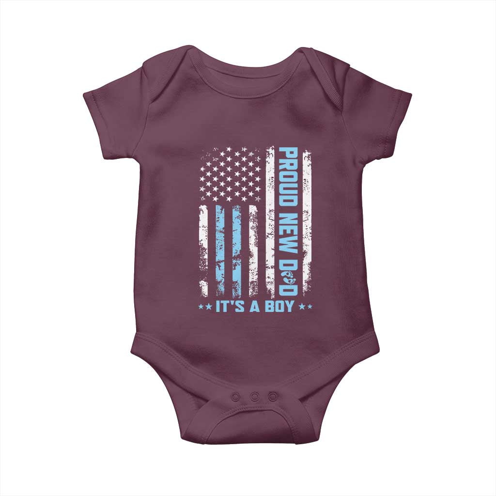 Proud New Dad Its A Boy Baby Onesie Patriotic First Fathers Day Gift