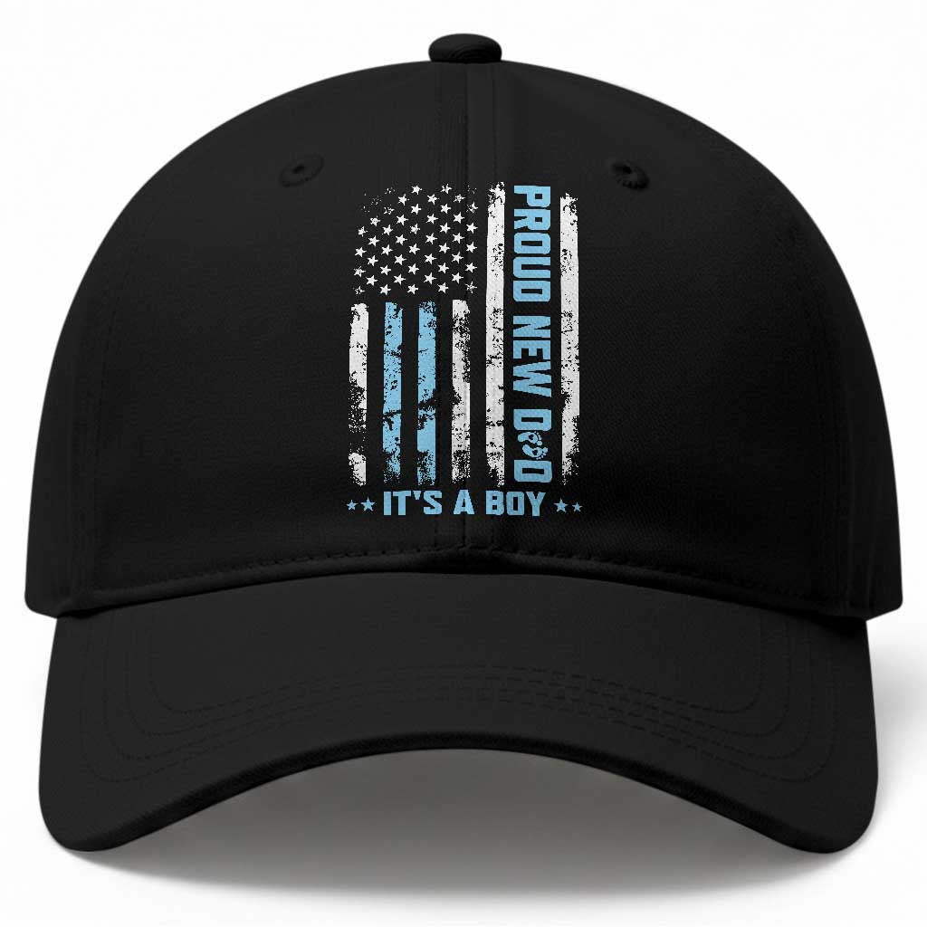Proud New Dad Its A Boy Baseball Cap Patriotic First Fathers Day Gift