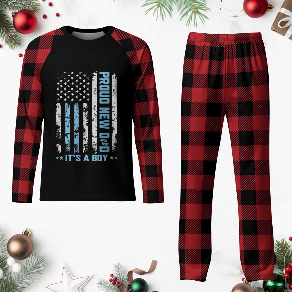Proud New Dad Its A Boy Plaid Pajama Set Patriotic First Fathers Day Gift