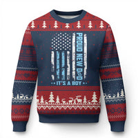 Proud New Dad Its A Boy Ugly Christmas Sweater Patriotic First Fathers Day Gift