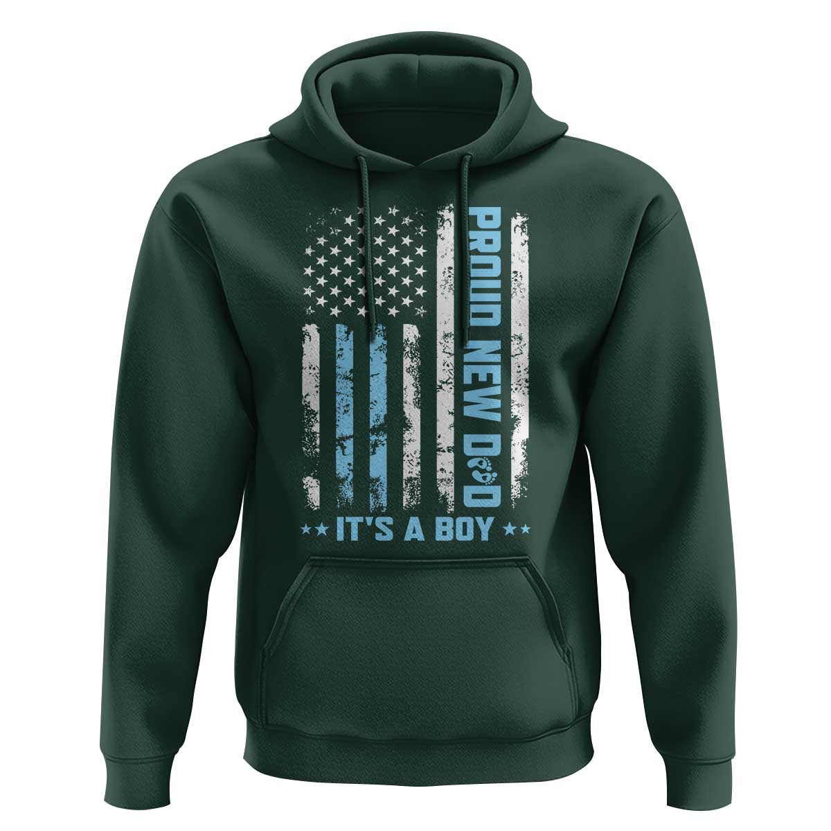 Proud New Dad Its A Boy Hoodie Patriotic First Fathers Day Gift
