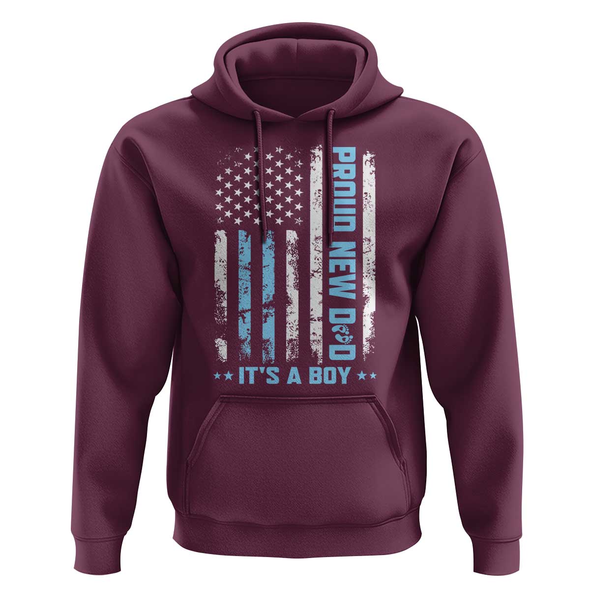 Proud New Dad Its A Boy Hoodie Patriotic First Fathers Day Gift
