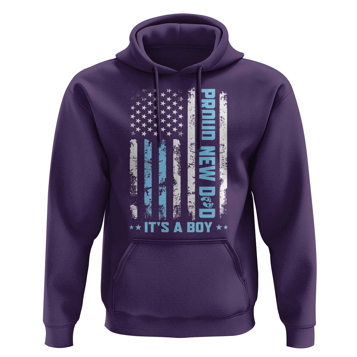 Proud New Dad Its A Boy Hoodie Patriotic First Fathers Day Gift