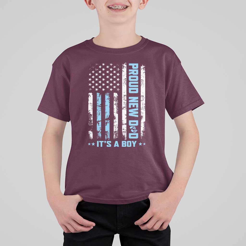 Proud New Dad Its A Boy T Shirt For Kid Patriotic First Fathers Day Gift