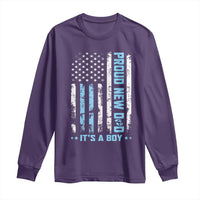 Proud New Dad Its A Boy Long Sleeve Shirt Patriotic First Fathers Day Gift