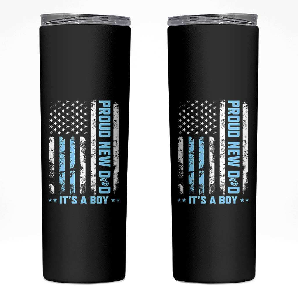 Proud New Dad Its A Boy Skinny Tumbler Patriotic First Fathers Day Gift