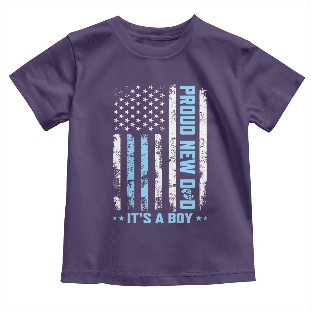 Proud New Dad Its A Boy Toddler T Shirt Patriotic First Fathers Day Gift