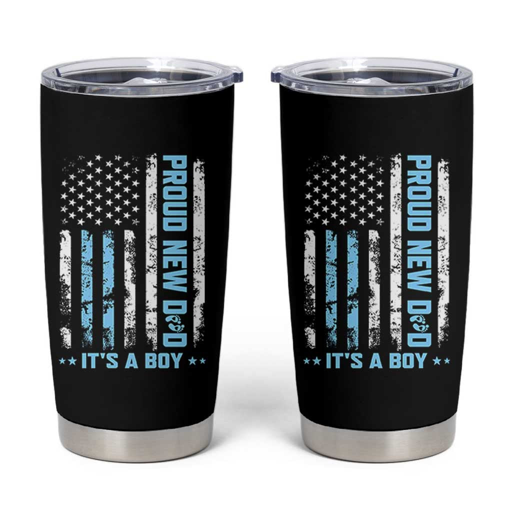 Proud New Dad Its A Boy Tumbler Cup Patriotic First Fathers Day Gift
