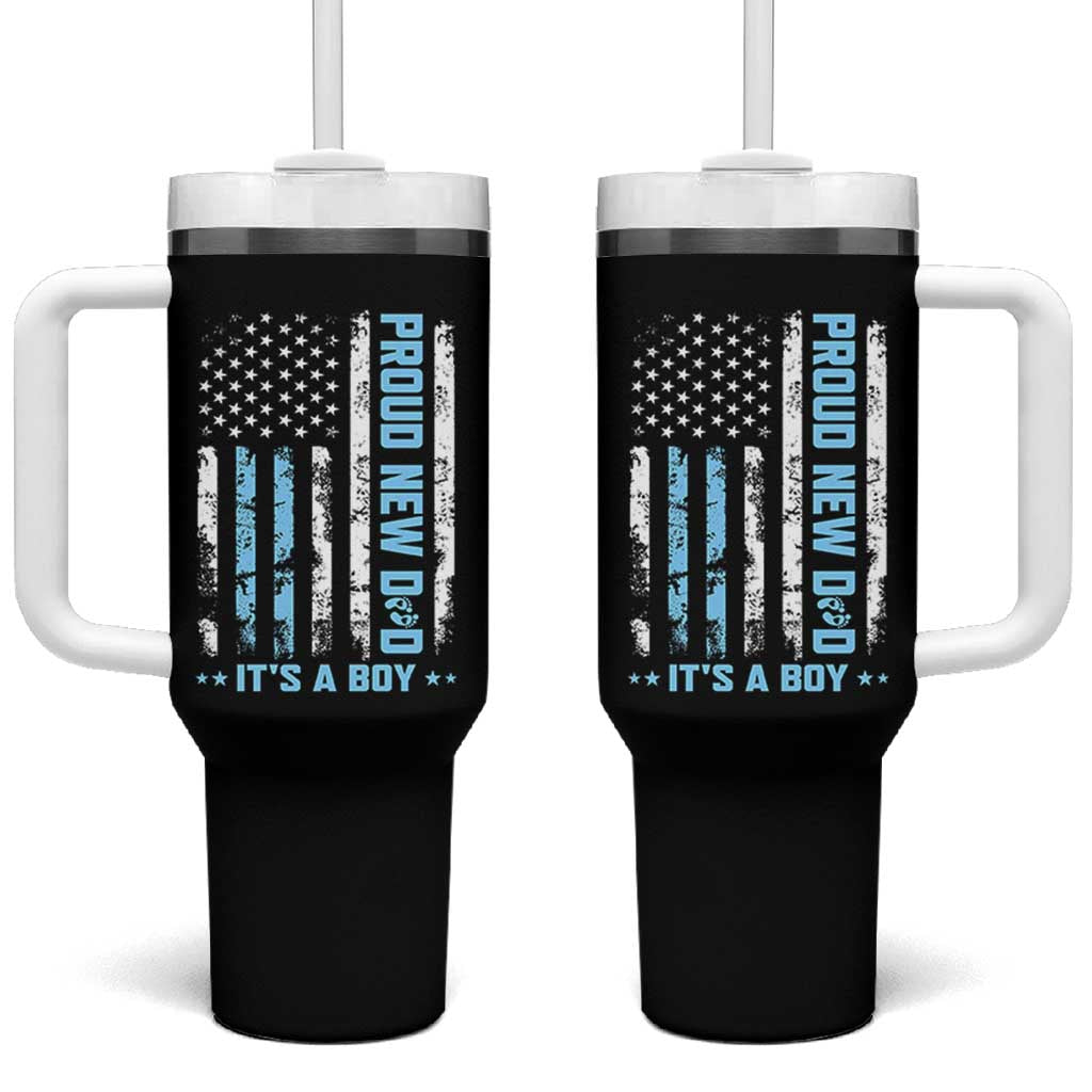 Proud New Dad Its A Boy Tumbler With Handle Patriotic First Fathers Day Gift