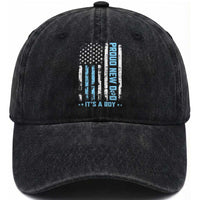 Proud New Dad Its A Boy Washed Cotton Baseball Cap Patriotic First Fathers Day Gift