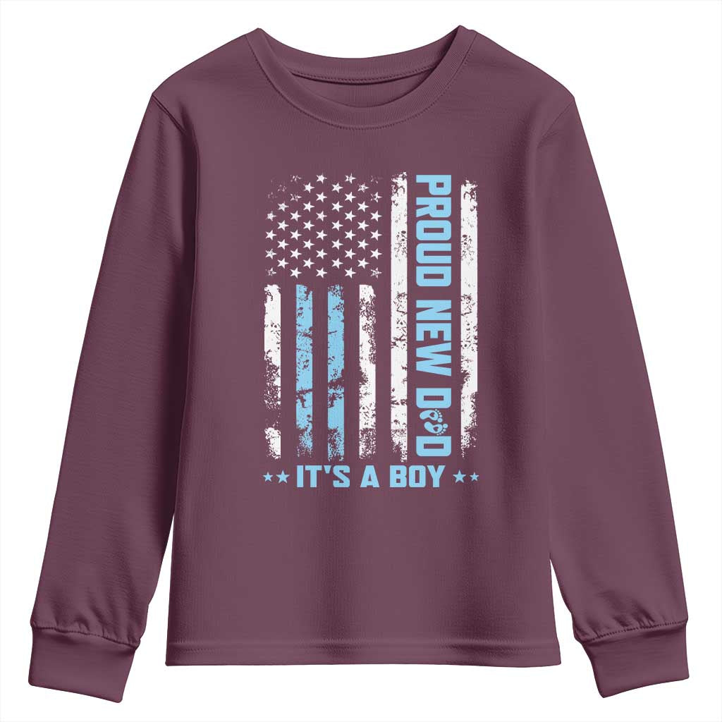 Proud New Dad Its A Boy Youth Sweatshirt Patriotic First Fathers Day Gift