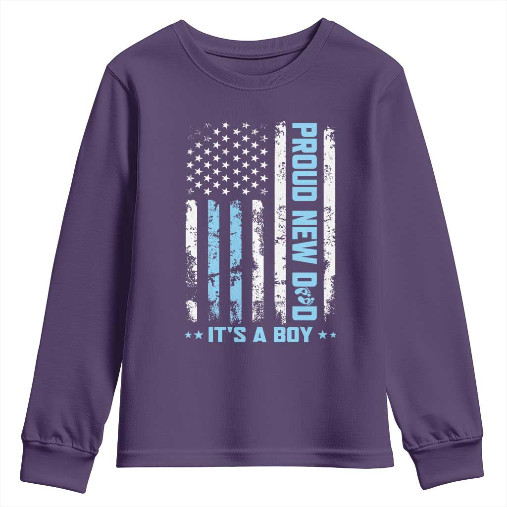 Proud New Dad Its A Boy Youth Sweatshirt Patriotic First Fathers Day Gift