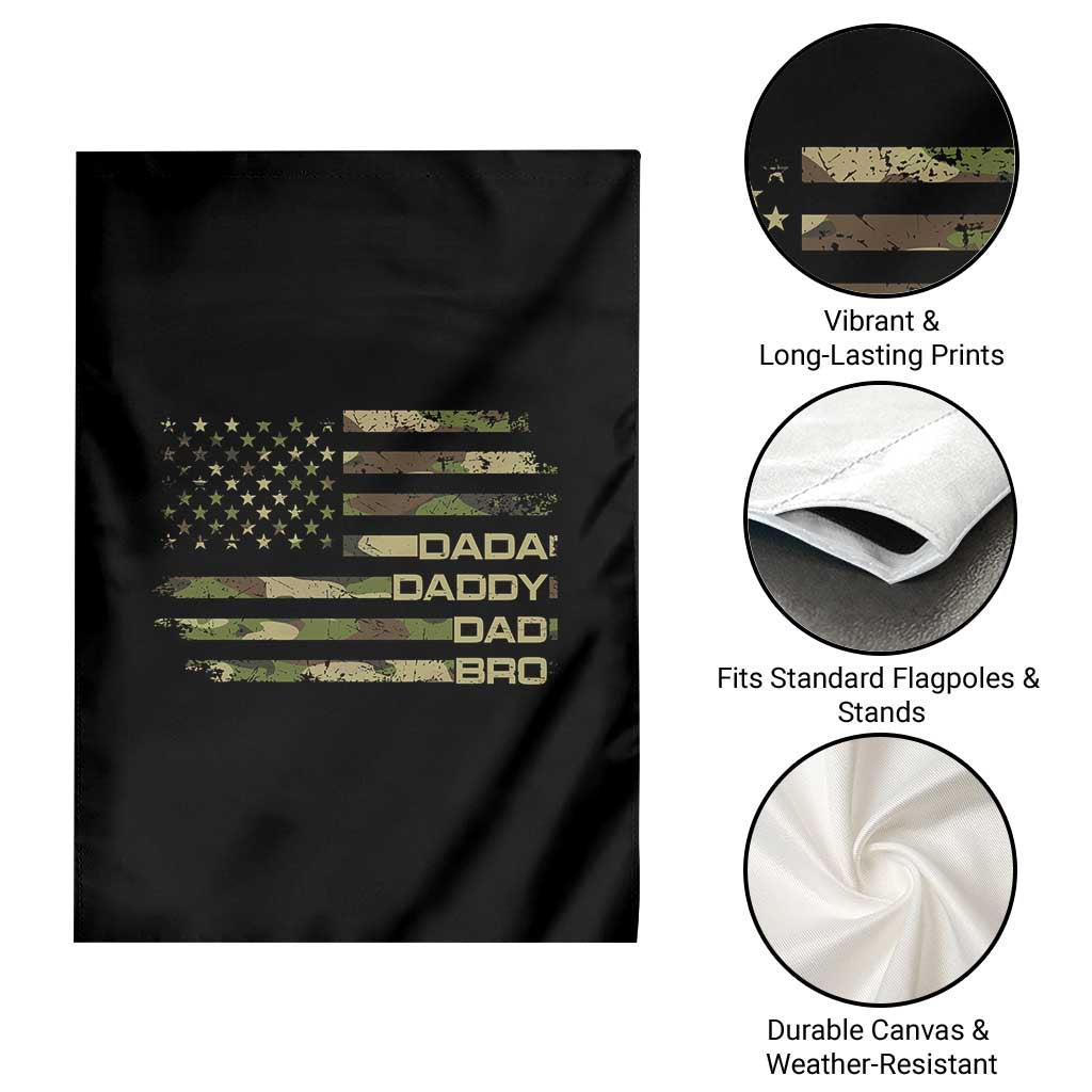 Dada Daddy Dad Bro Camo American Flag Garden Flag Patriotic Fathers Day Gift
