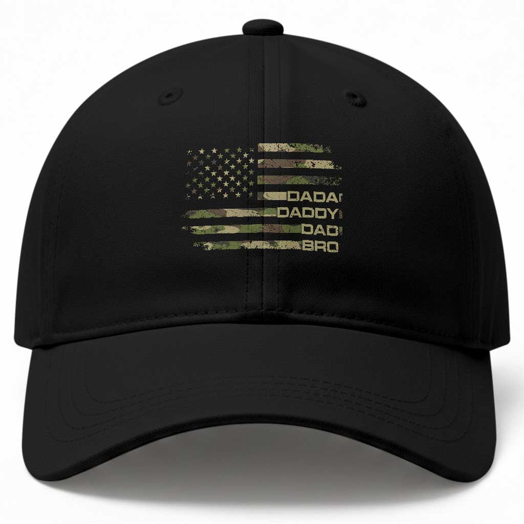 Dada Daddy Dad Bro Camo American Flag Baseball Cap Patriotic Fathers Day Gift