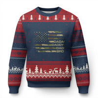 Dada Daddy Dad Bro Camo American Flag Ugly Christmas Sweater Patriotic Fathers Day Gift