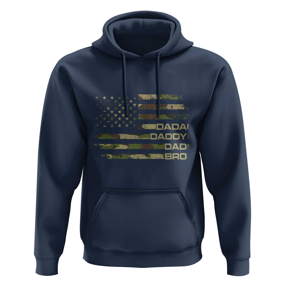 Dada Daddy Dad Bro Camo American Flag Hoodie Patriotic Fathers Day Gift