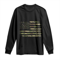 Dada Daddy Dad Bro Camo American Flag Long Sleeve Shirt Patriotic Fathers Day Gift