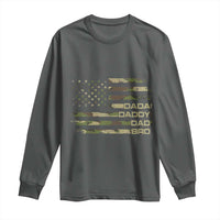 Dada Daddy Dad Bro Camo American Flag Long Sleeve Shirt Patriotic Fathers Day Gift