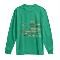 Dada Daddy Dad Bro Camo American Flag Long Sleeve Shirt Patriotic Fathers Day Gift