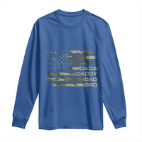 Dada Daddy Dad Bro Camo American Flag Long Sleeve Shirt Patriotic Fathers Day Gift