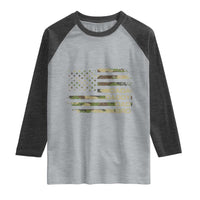 Dada Daddy Dad Bro Camo American Flag Raglan Shirt Patriotic Fathers Day Gift