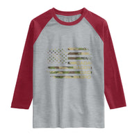 Dada Daddy Dad Bro Camo American Flag Raglan Shirt Patriotic Fathers Day Gift