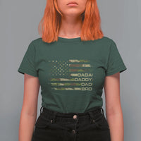 Dada Daddy Dad Bro Camo American Flag T Shirt For Women Patriotic Fathers Day Gift