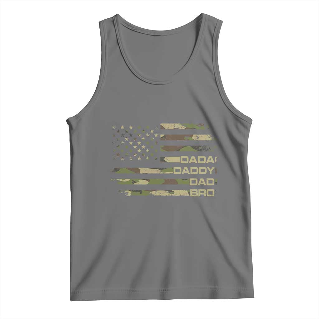 Dada Daddy Dad Bro Camo American Flag Tank Top Patriotic Fathers Day Gift