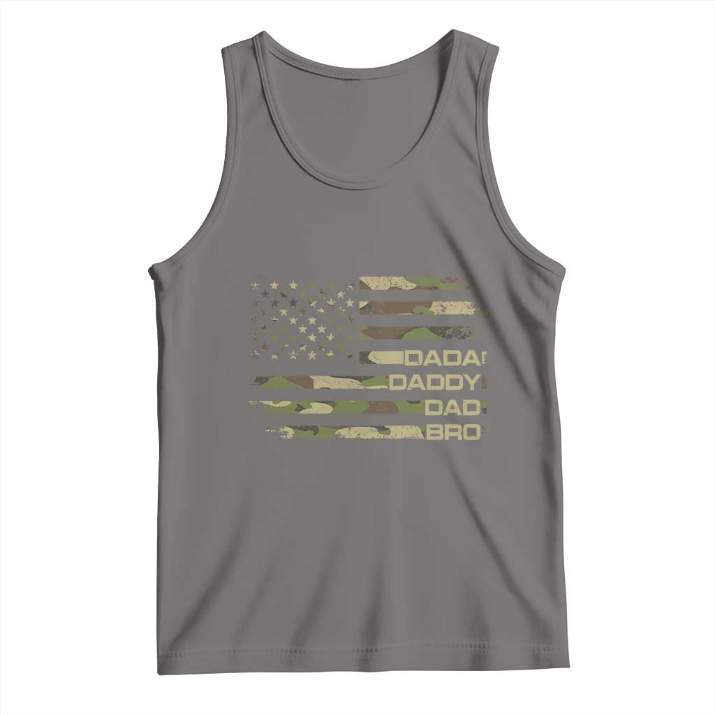 Dada Daddy Dad Bro Camo American Flag Tank Top Patriotic Fathers Day Gift