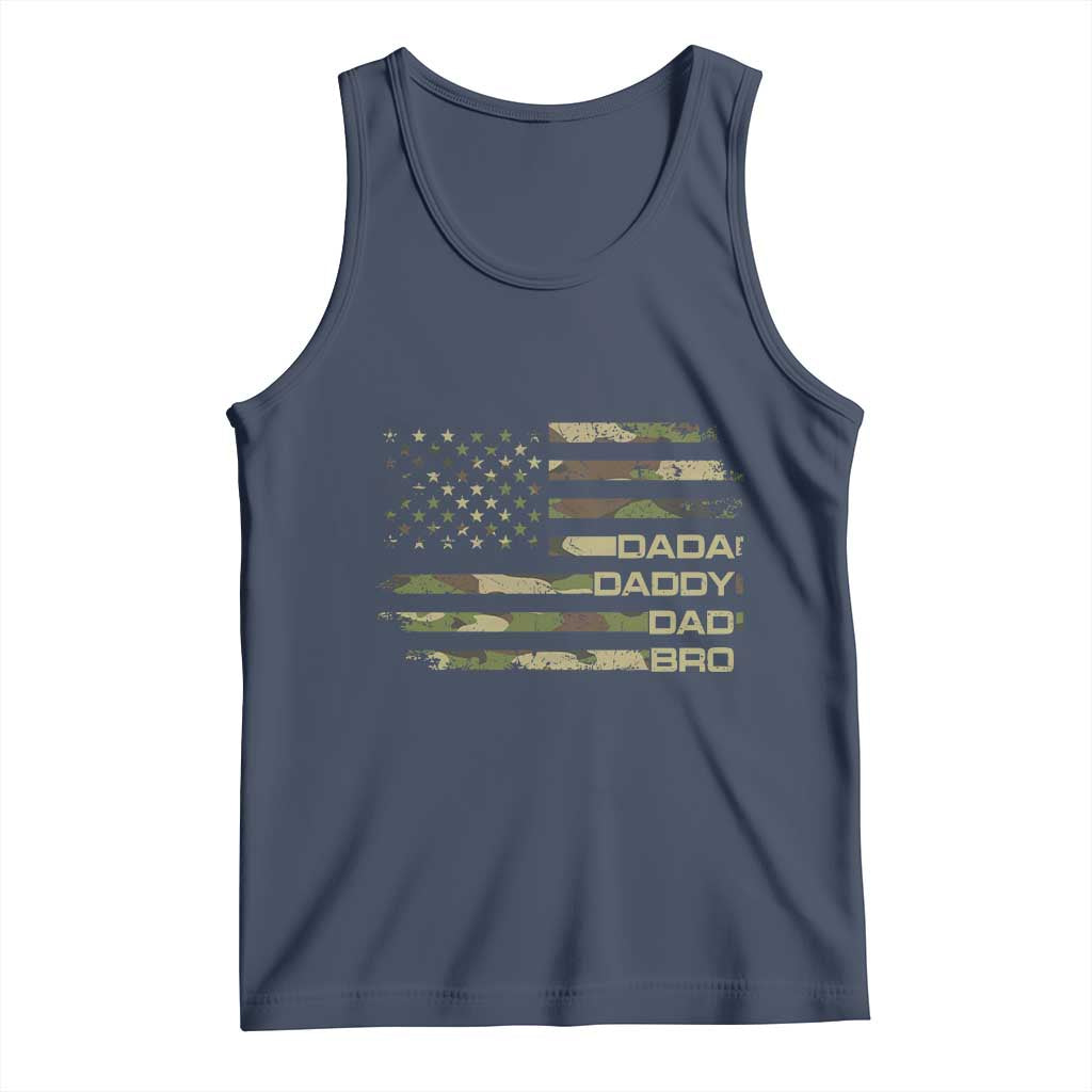 Dada Daddy Dad Bro Camo American Flag Tank Top Patriotic Fathers Day Gift
